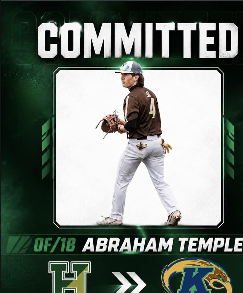 Abraham Temple commitment announcement — Kent State Tuscarawas — Baseball, Outfield/First Base